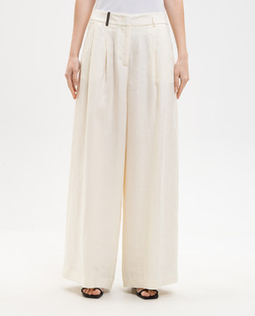 Peserico Ivory linen pants P0422202606