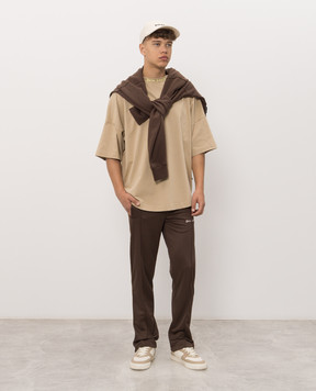 Palm Angels Beige T-shirt with logo print PAMAA005JR002