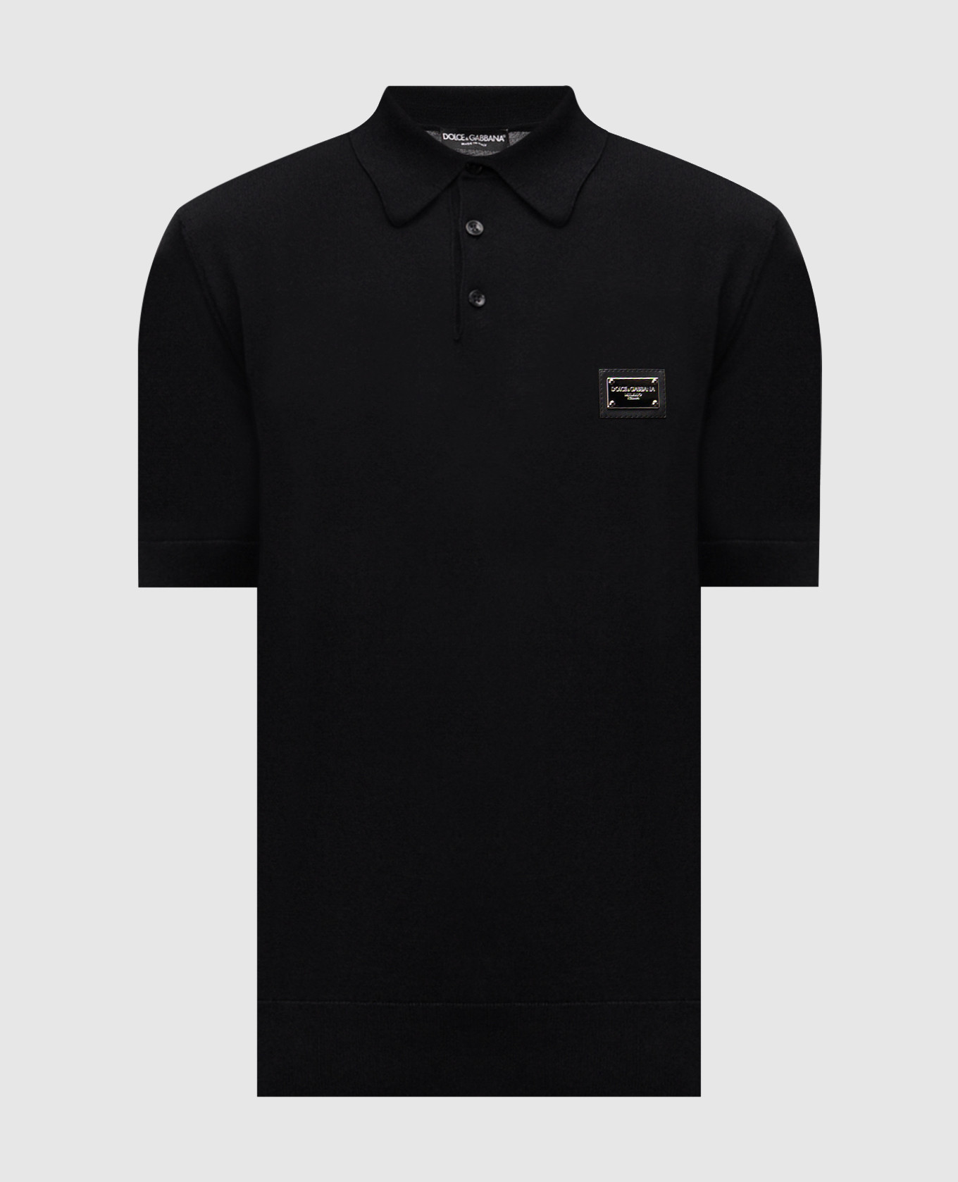 

Black wool polo shirt with logo Dolce&Gabbana
