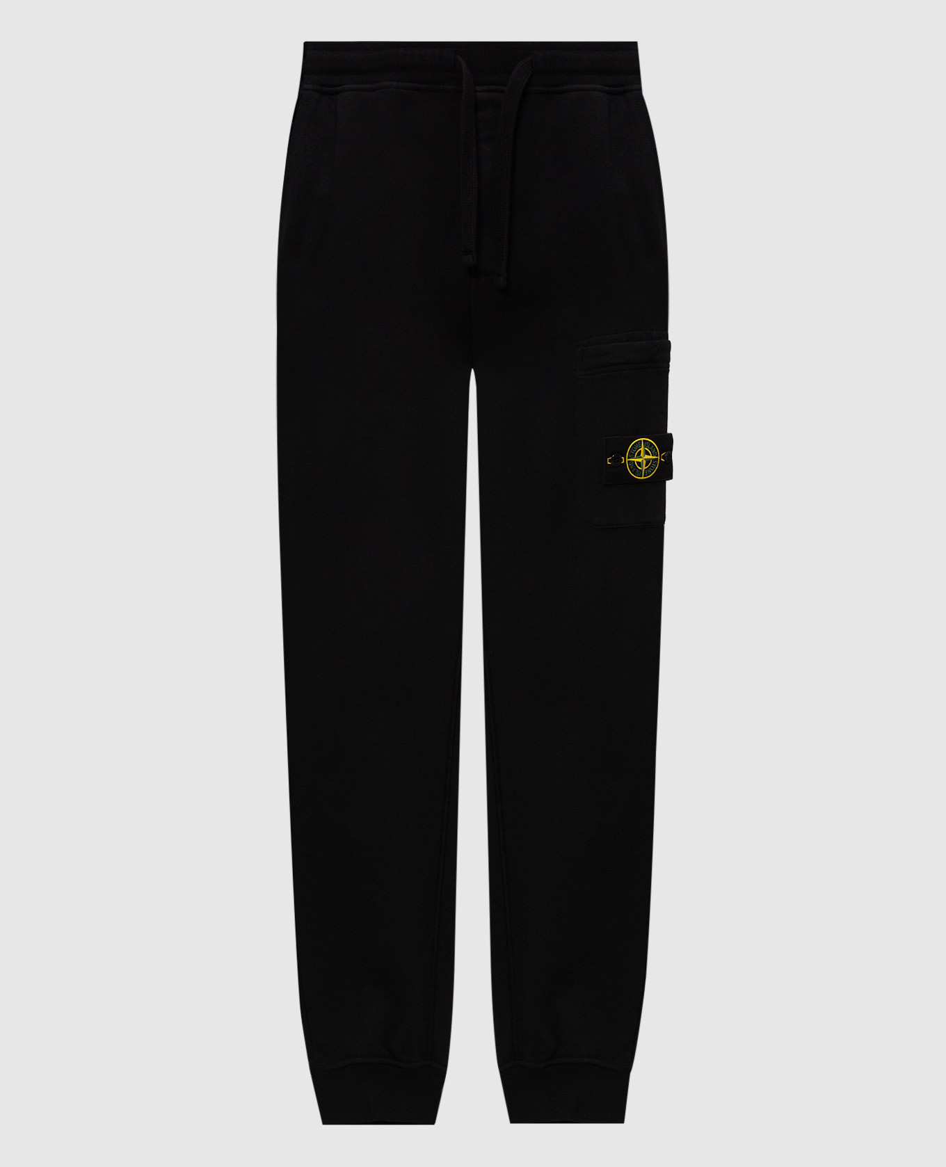 Black joggers with logo patch