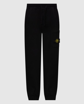 Stone Island Black joggers with logo patch L2S156200021S0051