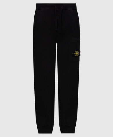 Black joggers with logo patch