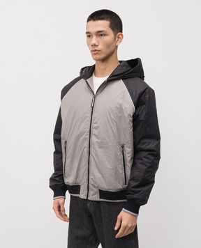 Palm Angels Grey jacket with logo print PMEA289S25FAB001