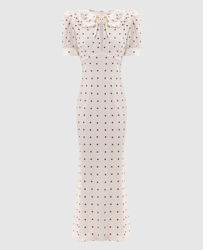Alessandra Rich Ivory polka dot silk dress FABX4449F4831