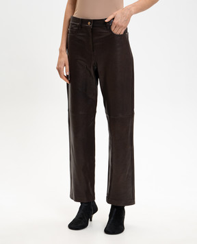 Max Mara Brown leather pants SMMVIOLINO SMMVIOLINO