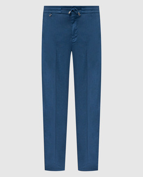 Stefano Ricci Blue linen pants M1T610005BLCTL1U