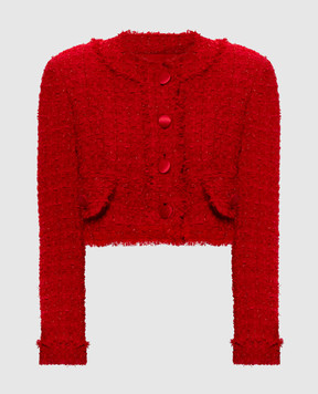 Dolce&Gabbana Red cropped tweed jacket F27JCTHJMRM