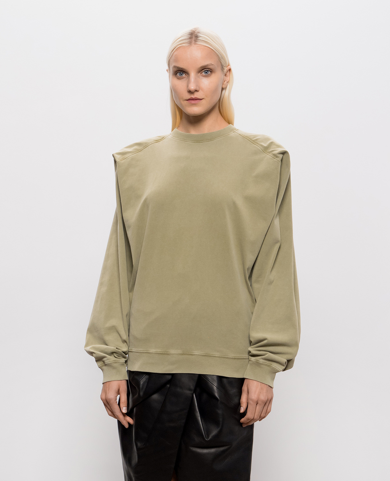 Khaki sweatshirt with accent shoulders Thierry Mugler 3