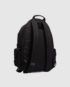 Juun.j Black backpack with logo patch JC61D4P015