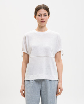 Peserico White linen t-shirt S06431J02707B