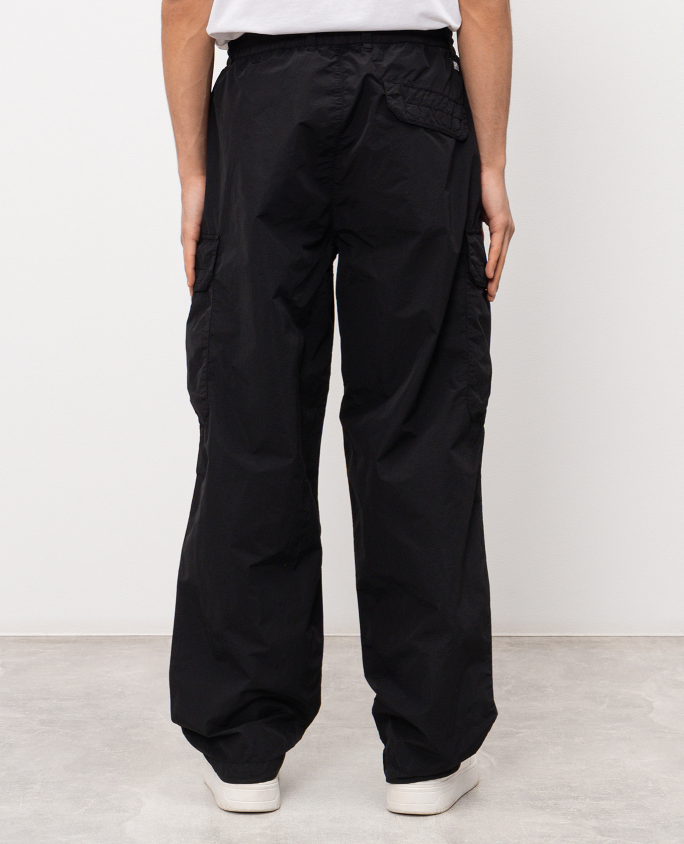 Black cargo pants with logo patch C.P. Company 4