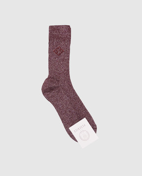 Peserico Burgundy socks with lurex A41072C0RCC886