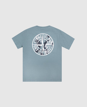Stone Island Children's blue T-shirt with logo print L2S162100006S051068