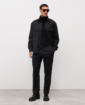 Dolce&Gabbana Black striped wool pants GP1M2TFR2ZX