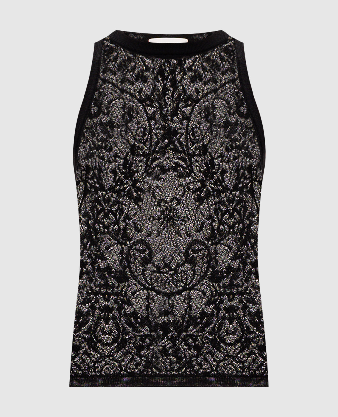 Black top with woven pattern Alexander McQueen
