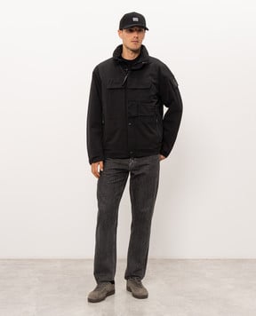 C.P. Company Metropolis Black jacket with logo print LOW002A110739A