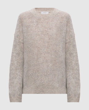 Peserico Gray alpaca wool sweater A99249F05G9100