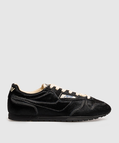 Black leather Windspin sneakers