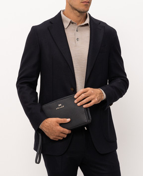 Enrico Mandelli Blue leather clutch 02HAND7213