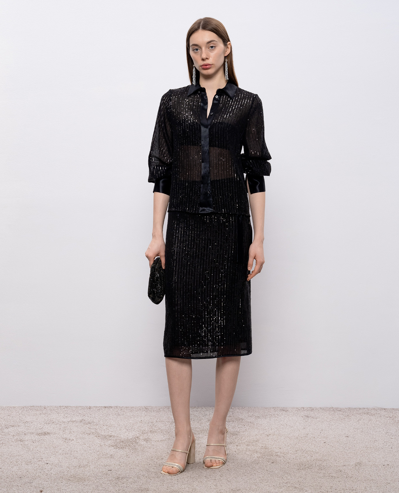Black skirt with sequins Peserico 2
