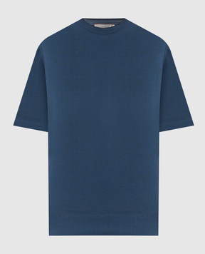 Canali Blue cotton T-shirt MK02460C1161