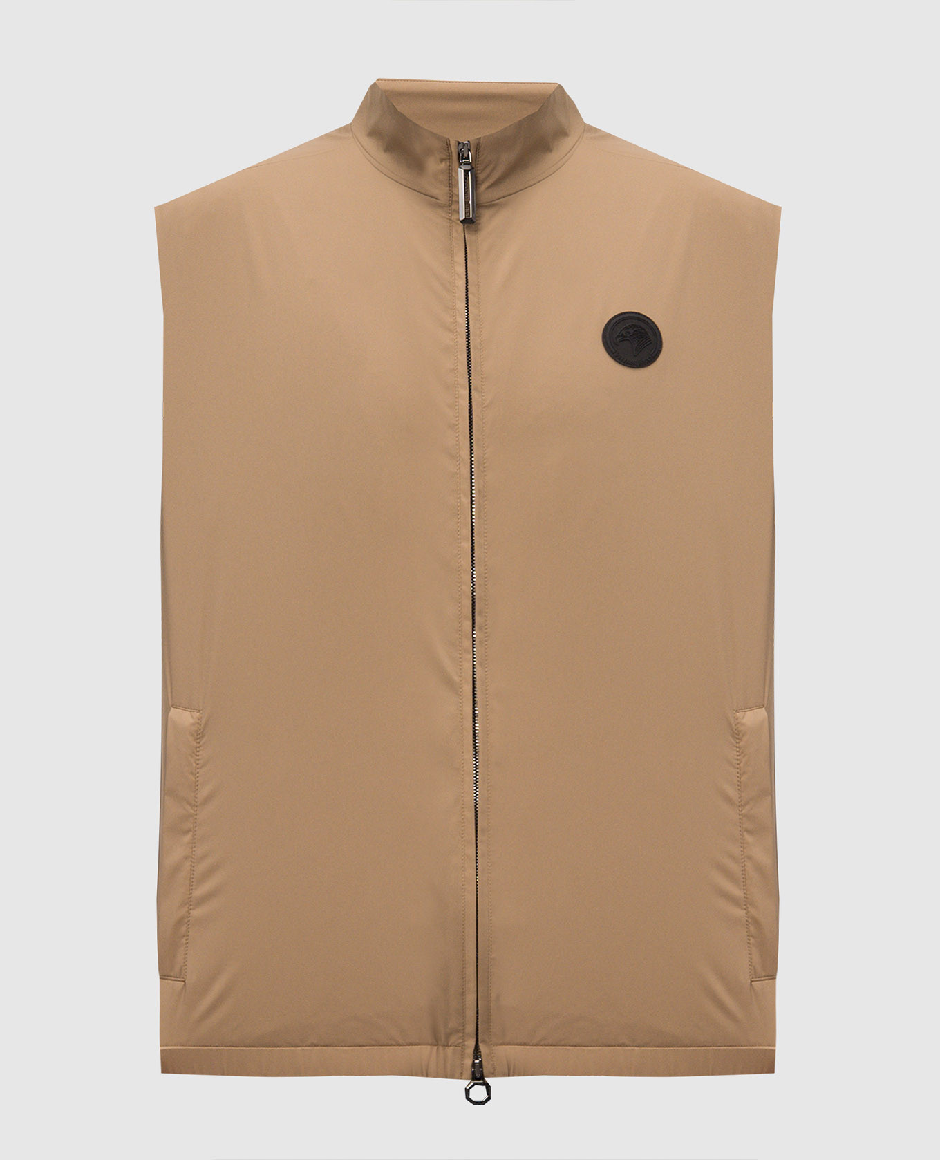 Brown vest with logo