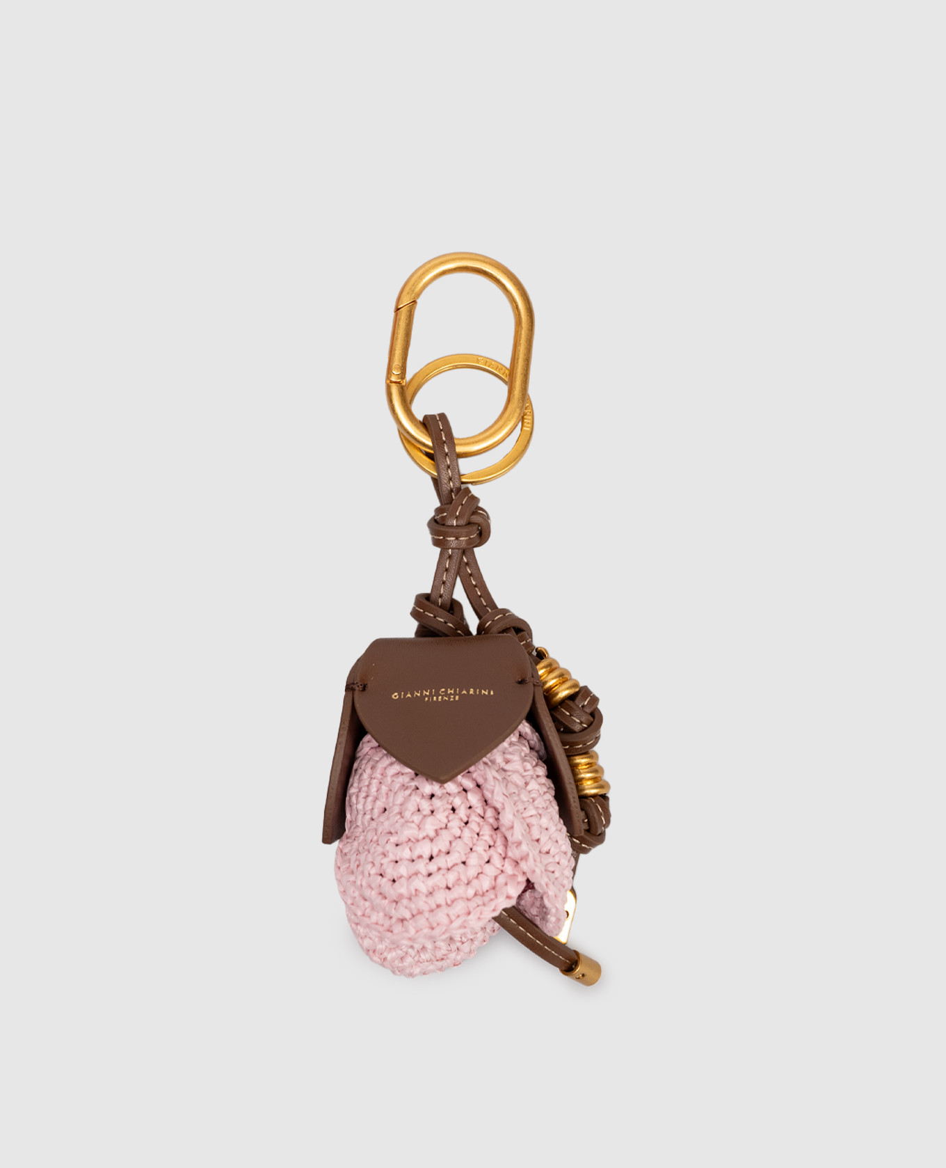 

Pink Straw Flower bag charm in the shape of a flower Gianni Chiarini