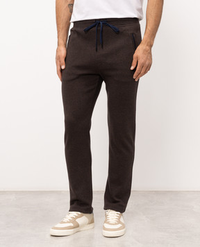 Castangia dal 1850 Brown pants with embroidered emblem DMSDM192