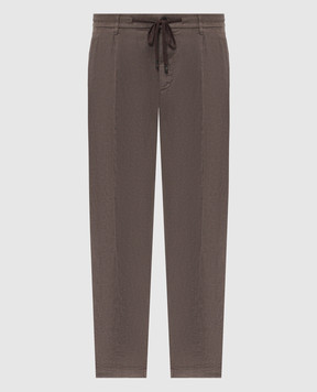 Peserico Brown linen pants R54274T00D02494