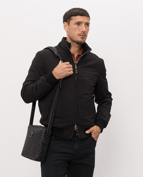 Stefano Ricci Black leather cross-body bag with emblem ND155TUMR1MR