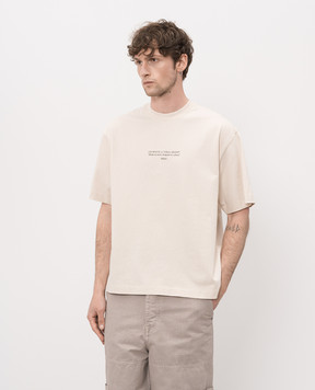 Off-White Beige T-shirt with logo print 44MAA120S26J007