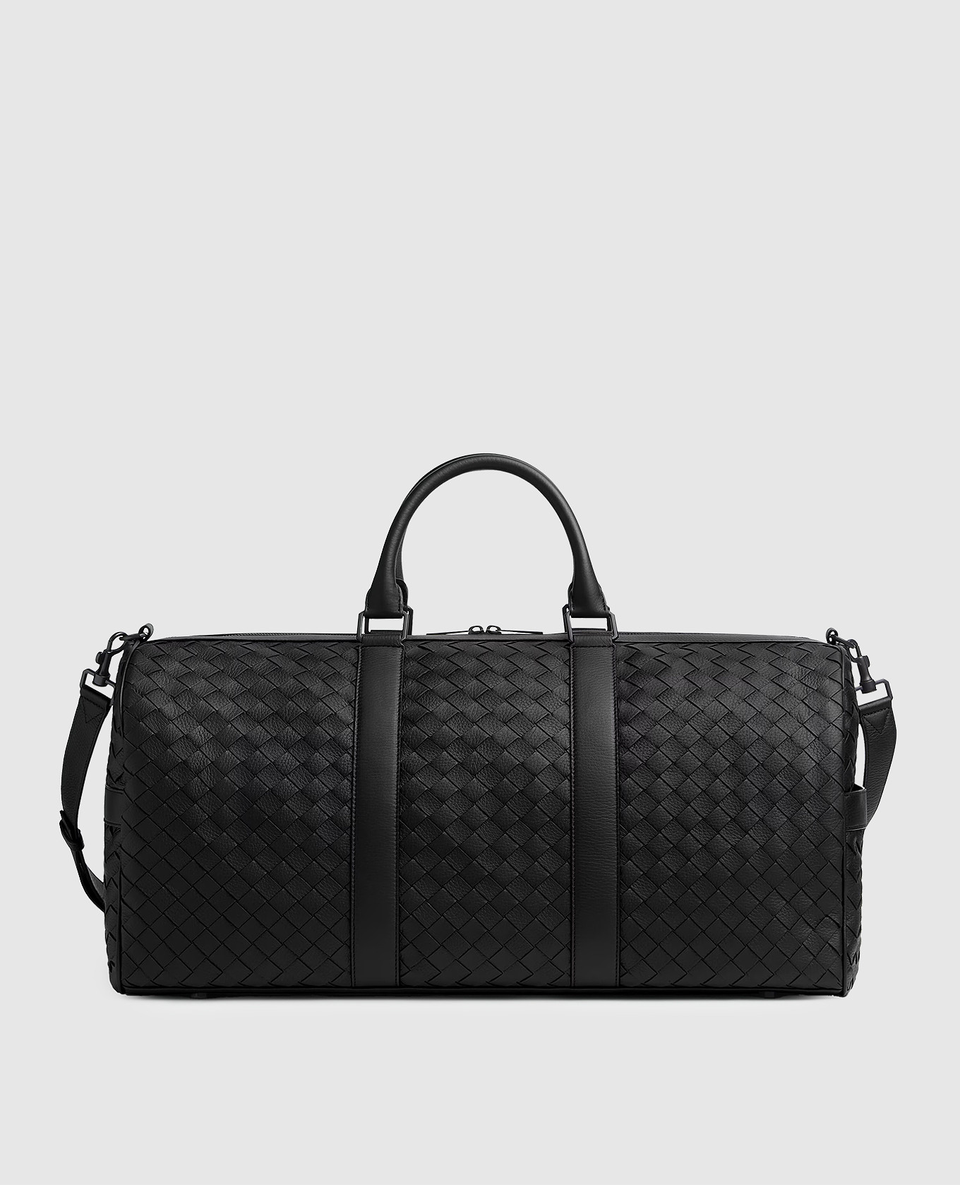 

Black Leather Cabin Duffle Travel Bag Bottega Veneta