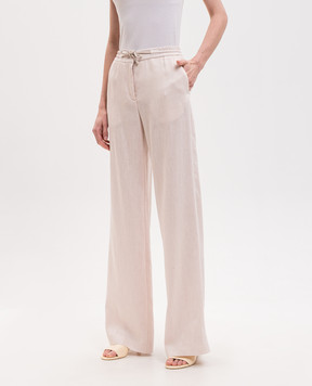 Marco Pescarolo Beige Fency linen and wool pants FENCYD5327
