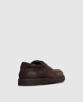 Pantanetti Brown suede derby shoes 20073A