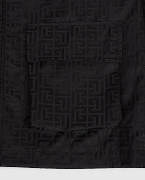 Balmain Children's black jacket with branded pattern BY2Q17B0092