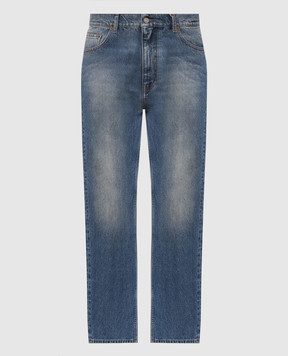 Maison Margiela MM6 Blue jeans with a worn effect SH0LA0039M30058