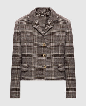 Ermanno Scervino Brown checked wool jacket D496I301VCZLD