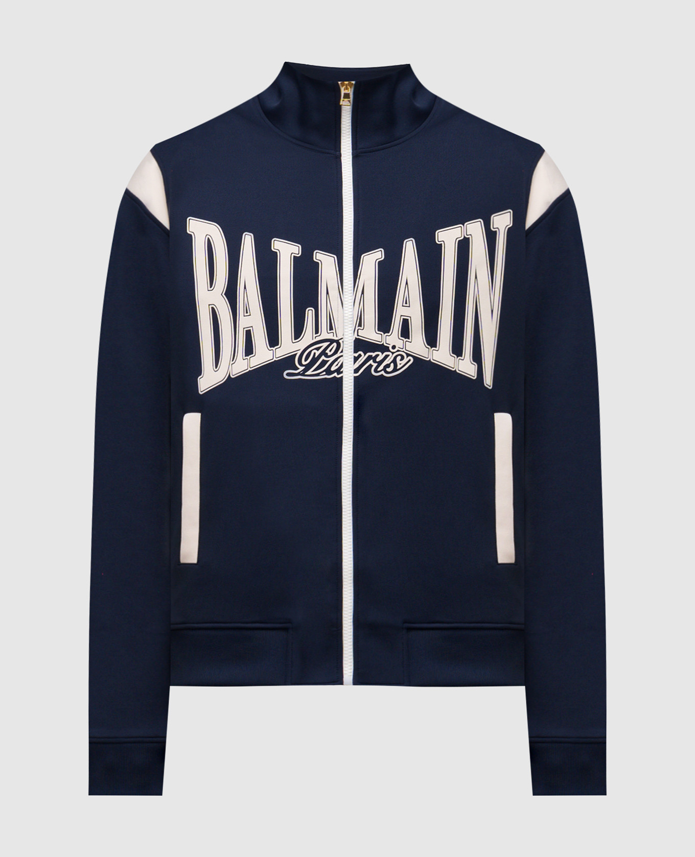 

Blue sports jacket with logo print Balmain