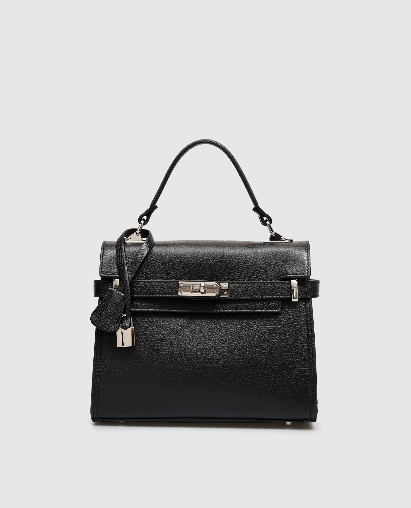 Black leather bag