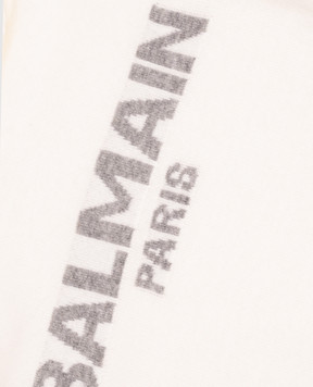 Balmain Children's ivory hoodie with logo BZ9H00Z34041214