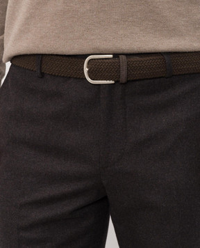 Canali Brown braided belt KC0053650C