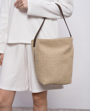 The Row Beige Park bag with linen W2059W14L72