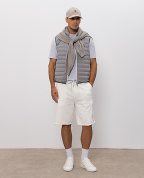 Brunello Cucinelli Grey melange T-shirt with embroidered lettering M0B138518