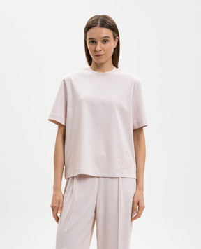Agnona Pink T-shirt with embroidery TT1103LY2050