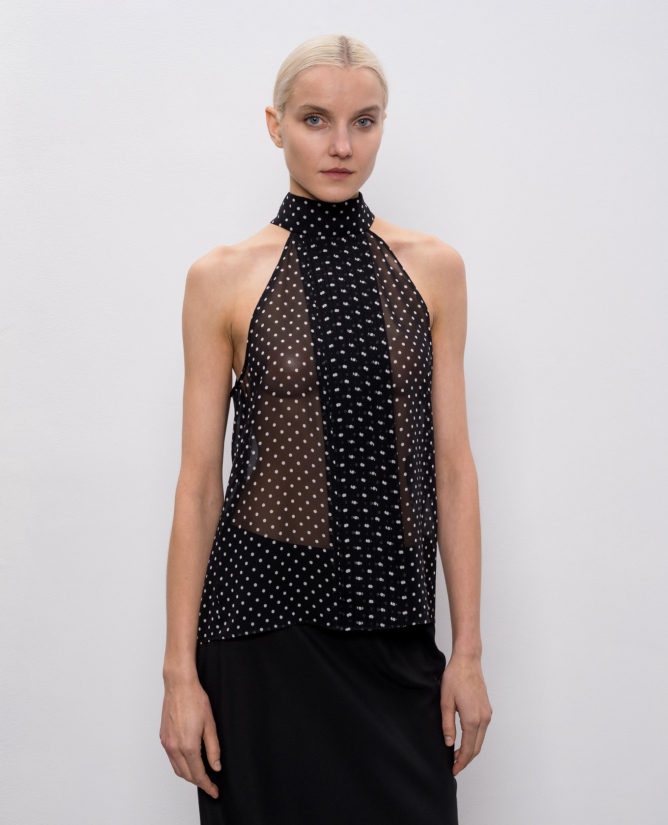 

White polka dot silk top Tom Ford, Black