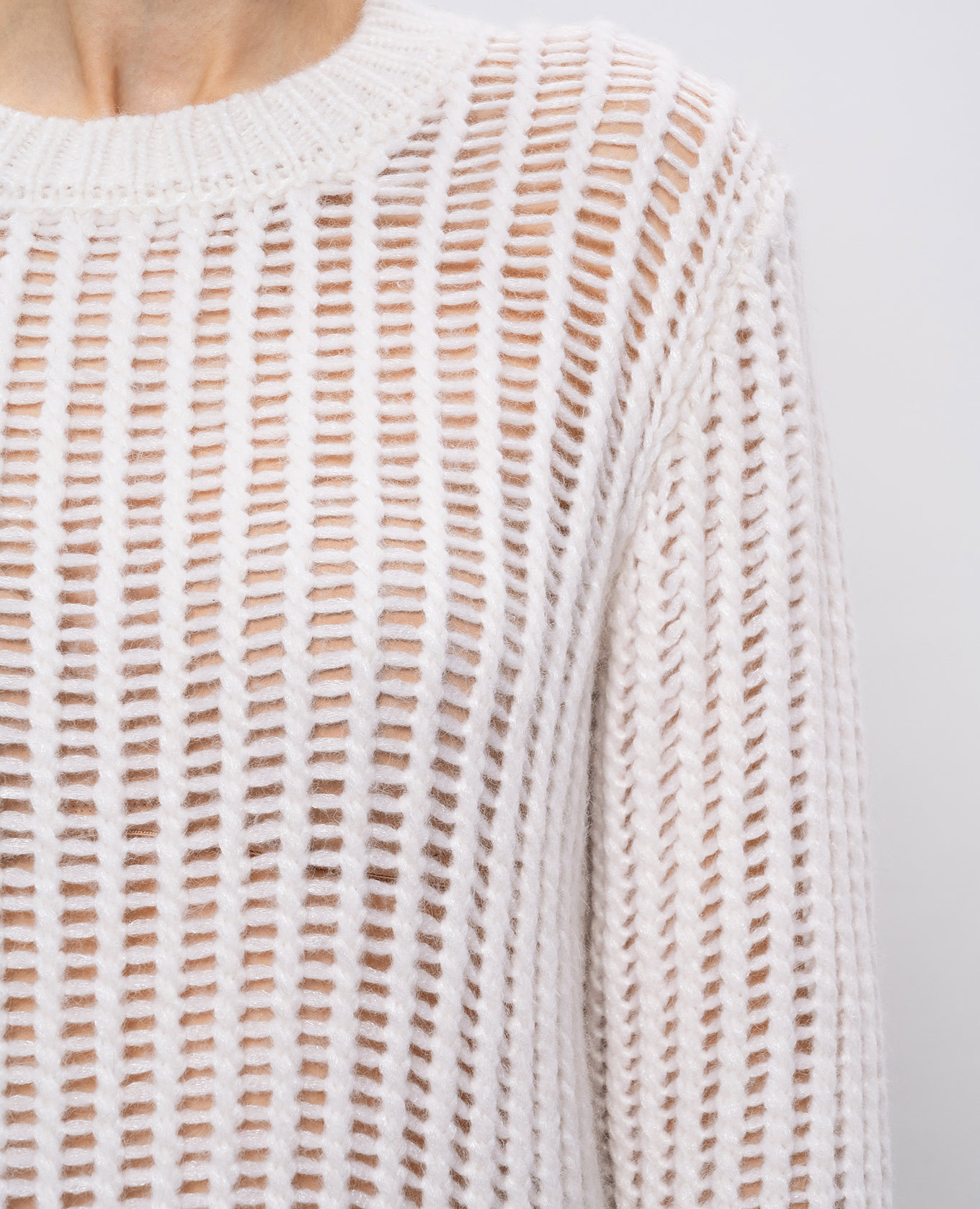 White alpaca wool sweater Peserico 5
