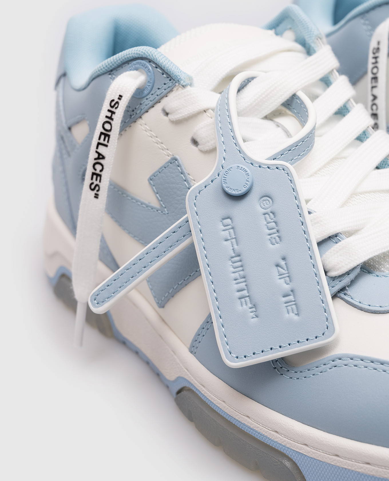 

Out Of Office blue leather sneakers Off-White, Light blue