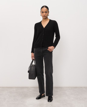 The Row Ovida black cashmere cardigan 11095Y973