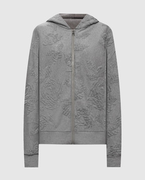 Ermanno Scervino Life Grey melange sports jacket with embroidery D494M600HKS