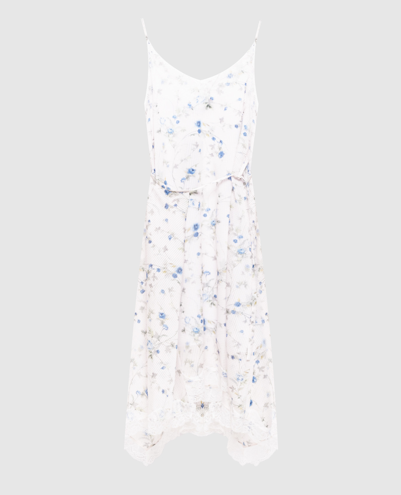 

White floral print dress with lace Juun.j